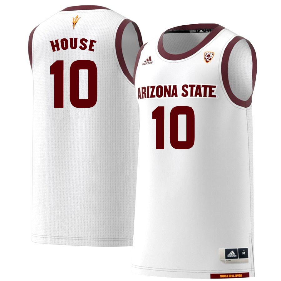 Men #10 Jaelen House Arizona State Sun Devils College Basketball Jerseys Sale-White